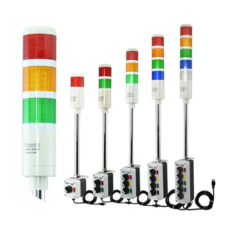 ASTL - Assembled LED Andon Tower Light 110V AC 1-5 Stack Light - Continuous Red - Coast II Coast Lighting